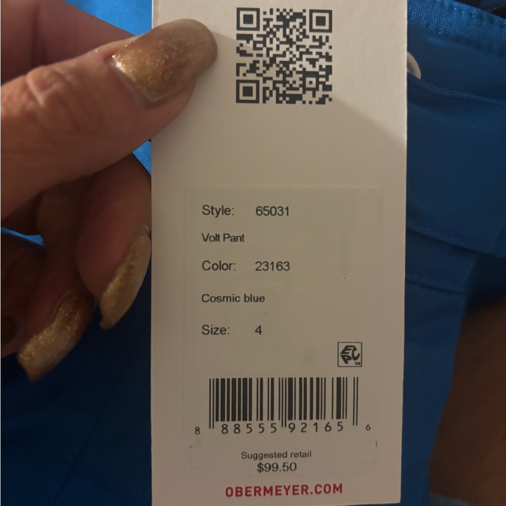 Obermeyer Vibrant Blue Snow Bib Kids Sz 4 - Picture 4 of 4